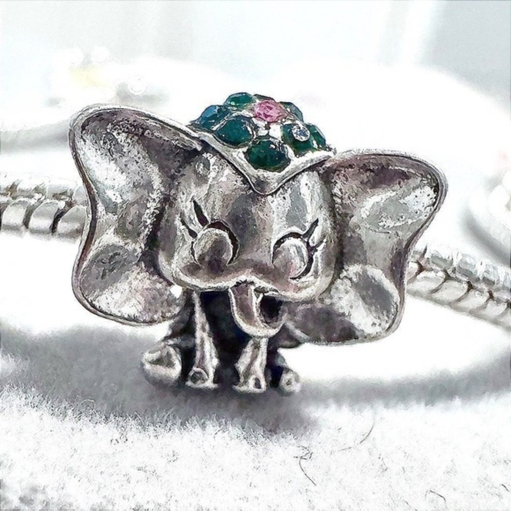 Silver Elephant Bead European Charm fits PANDORA